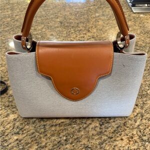 Louis Vuitton Tan and Cream Satchel